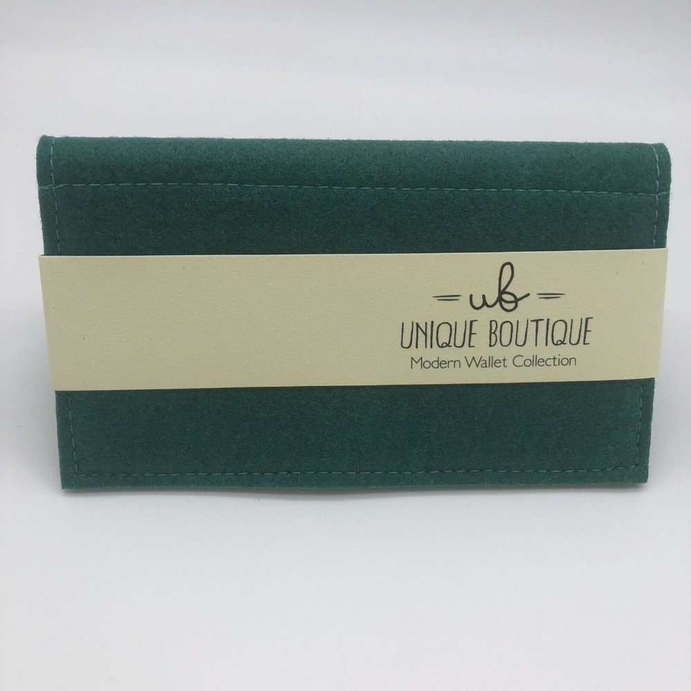Unique Boutique Modern Felt Wallet Green One Size